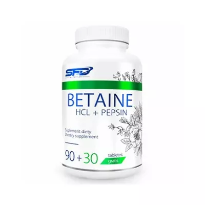 SFD NUTRITION
Betaine HCL + Pepsin 120tab