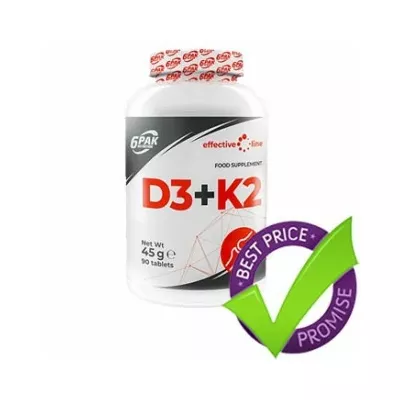6PAK NUTRITION
Effective D3+K2 90tab